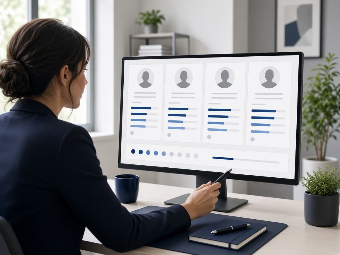 Shortlist scores on a hiring desktop
